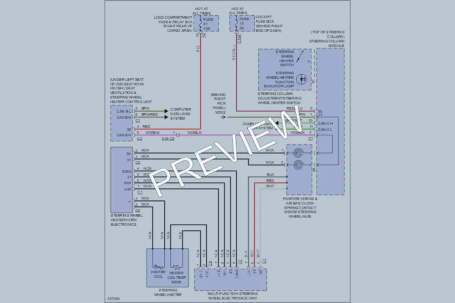 2012 MercedesBenz R350BLUETEC Power Seats wiring diagram preview
