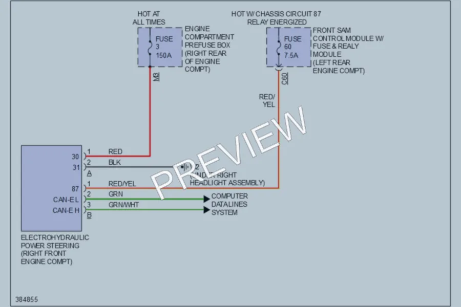 2012 MercedesBenz S400HYBRID Electronic Power Steering wiring diagram preview