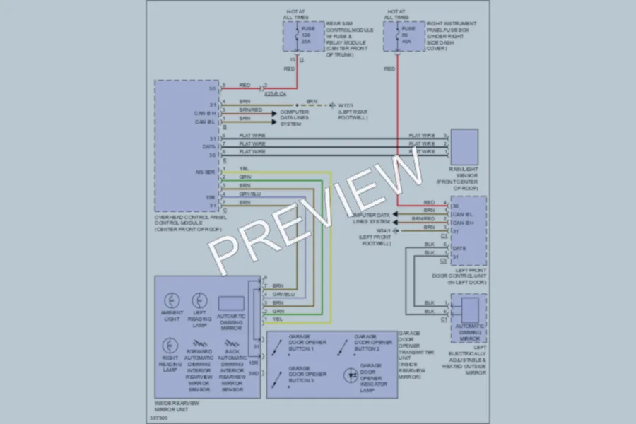 2012 MercedesBenz S400HYBRID Power Mirrors wiring diagram preview