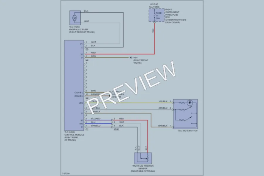 2012 MercedesBenz S400HYBRID Trunk Tailgate Fuel Door wiring diagram preview