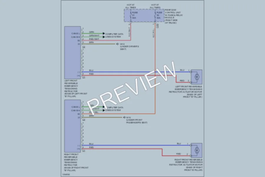 2012 MercedesBenz S550 Supplemental Restraints wiring diagram preview