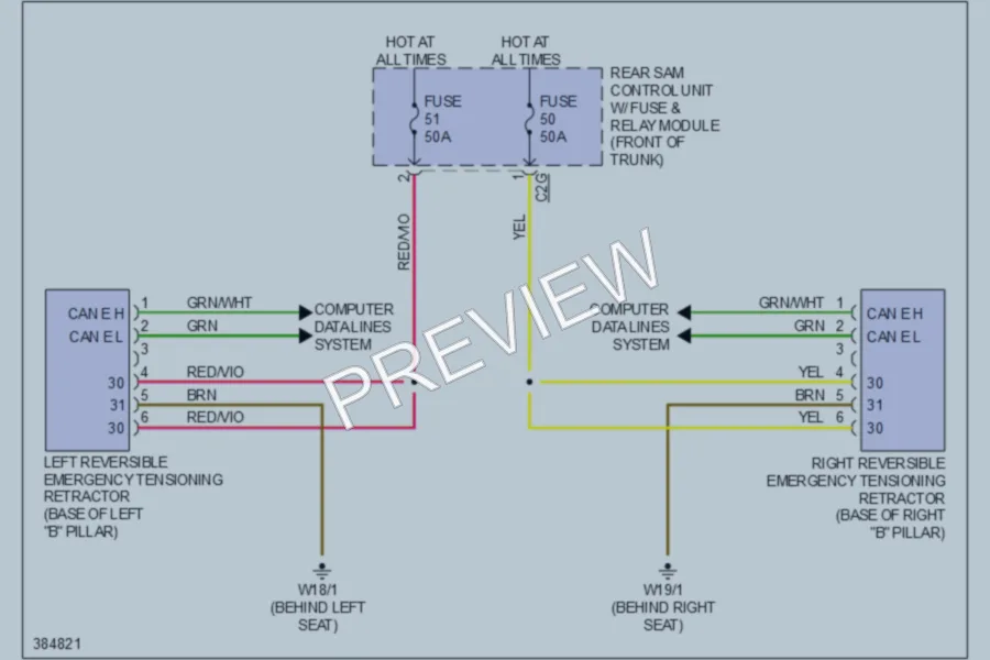 2012 MercedesBenz SLK250 Supplemental Restraints wiring diagram preview