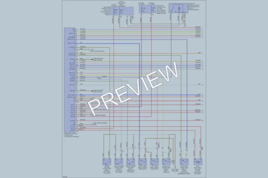 2012 MercedesBenz SLK350 Power Top Sunroof wiring diagram preview