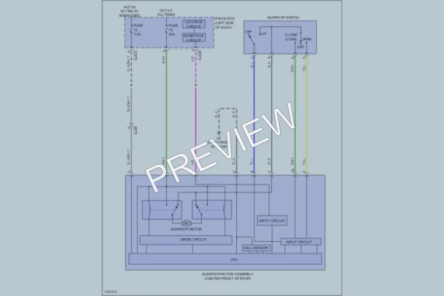 2012 Mitsubishi Outlander Power Top Sunroof wiring diagram preview