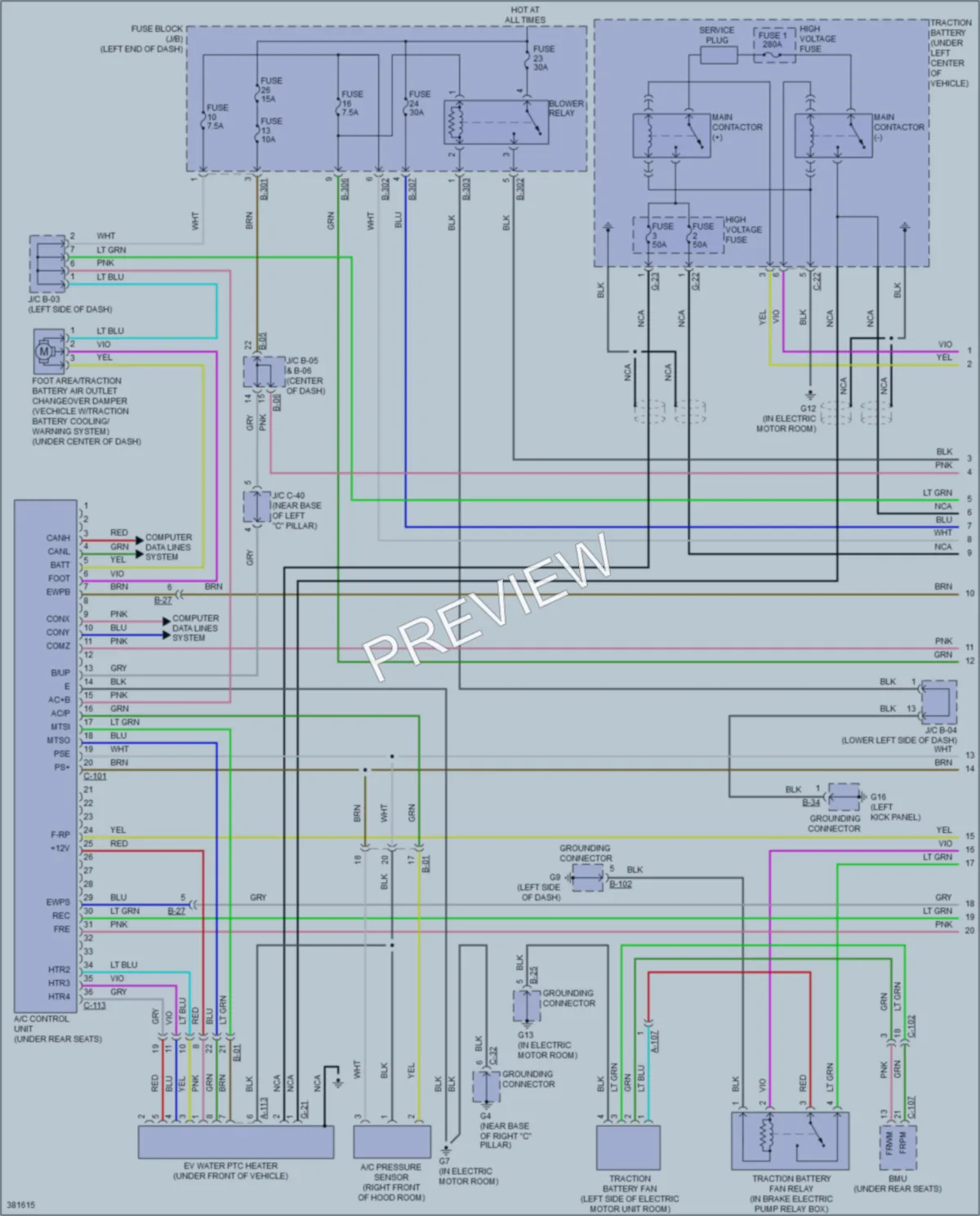 2012 Mitsubishi iMiEV Air Conditioning wiring diagram preview