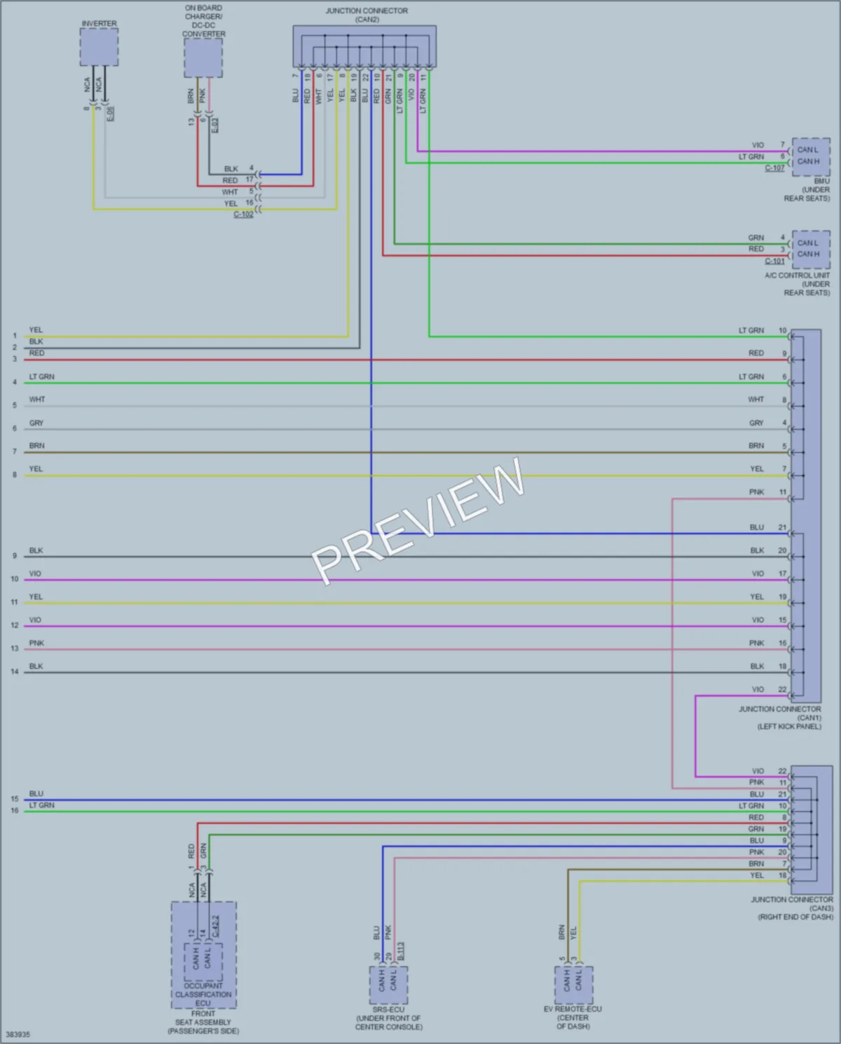 2012 Mitsubishi iMiEV Computer Data Lines wiring diagram preview
