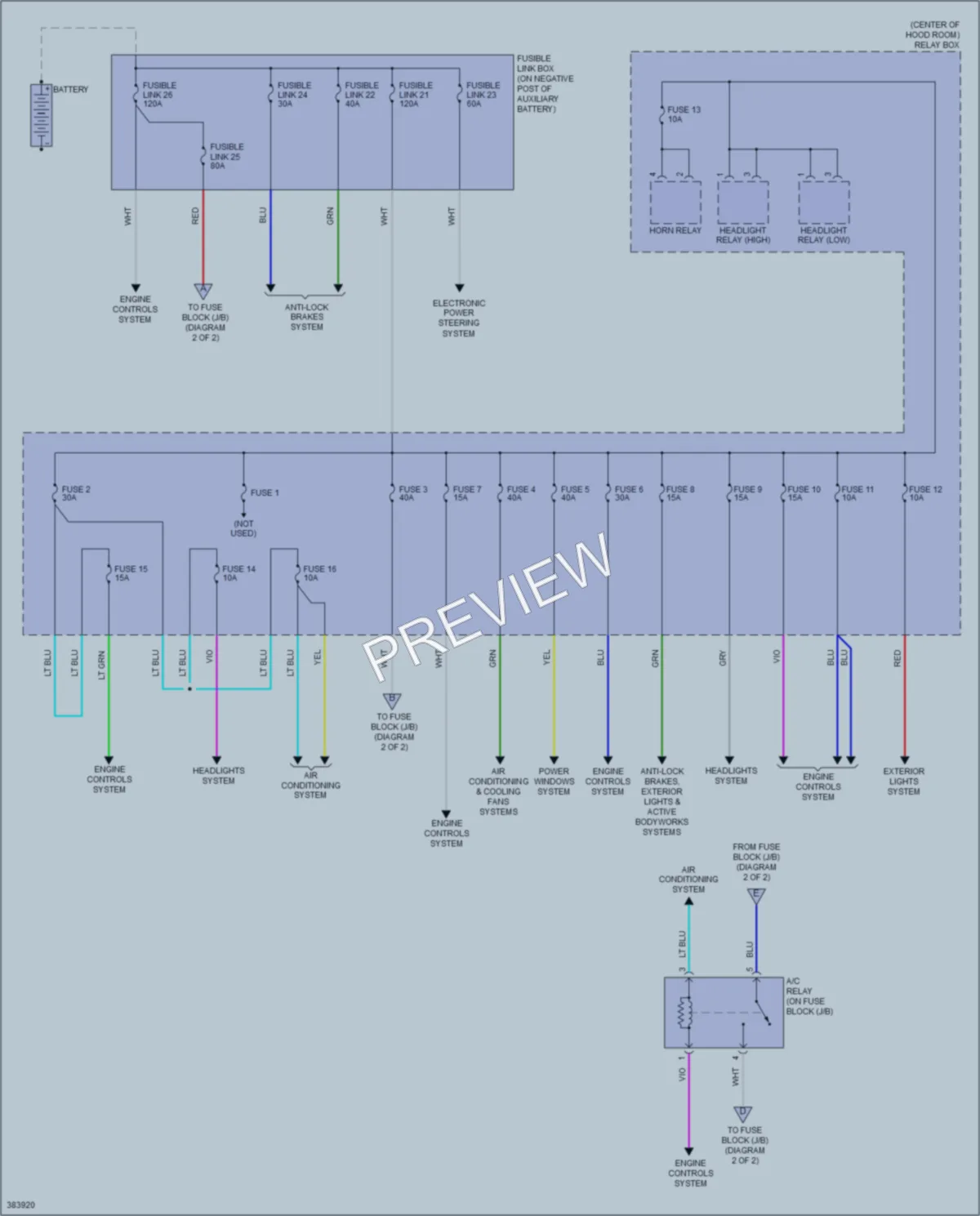 2012 Mitsubishi iMiEV Power Distribution wiring diagram preview