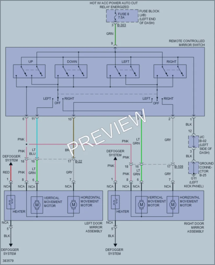 2012 Mitsubishi iMiEV Power Mirrors wiring diagram preview