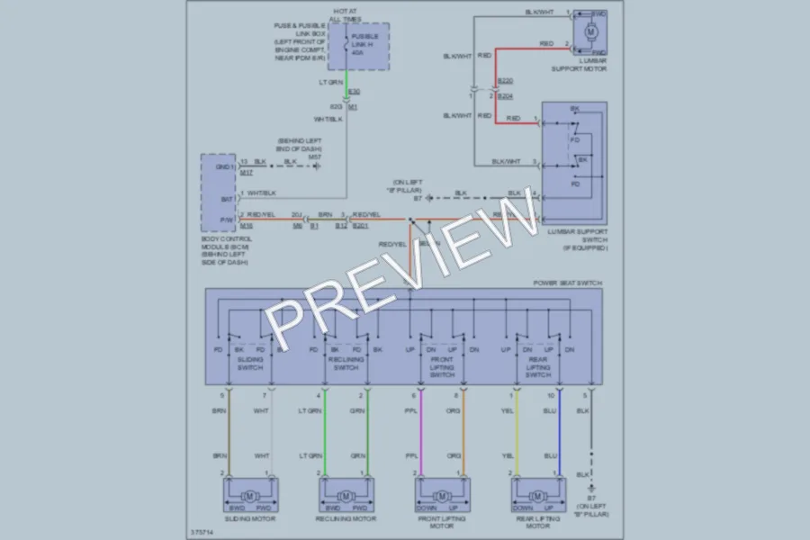 2012 Nissan Altima Power Seats wiring diagram preview