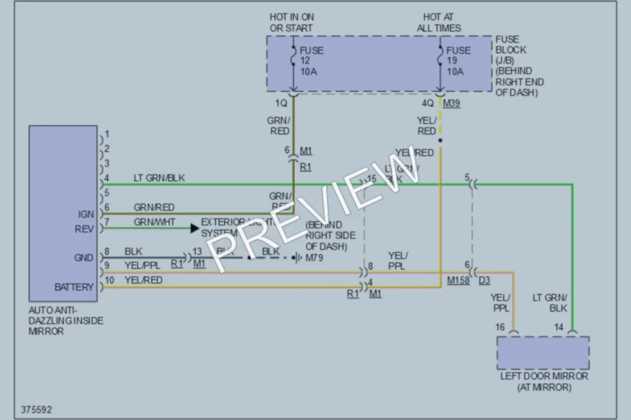 2012 Nissan Armada Power Mirrors wiring diagram preview