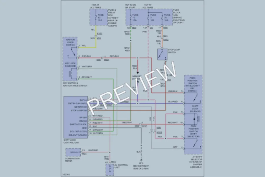 2012 Nissan Armada Shift Interlock wiring diagram preview