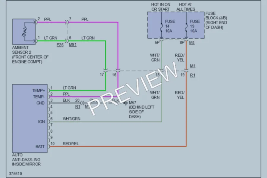 2012 Nissan Frontier Power Mirrors wiring diagram preview