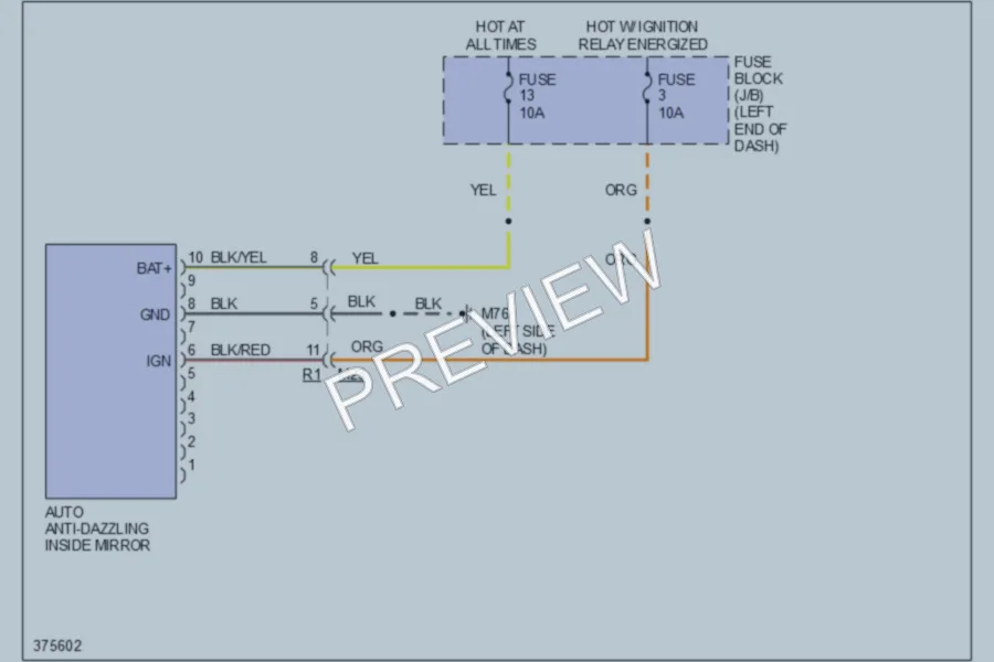 2012 Nissan LEAF Power Mirrors wiring diagram preview