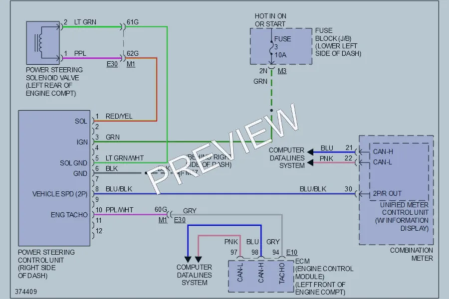 2012 Nissan Maxima Electronic Power Steering wiring diagram preview