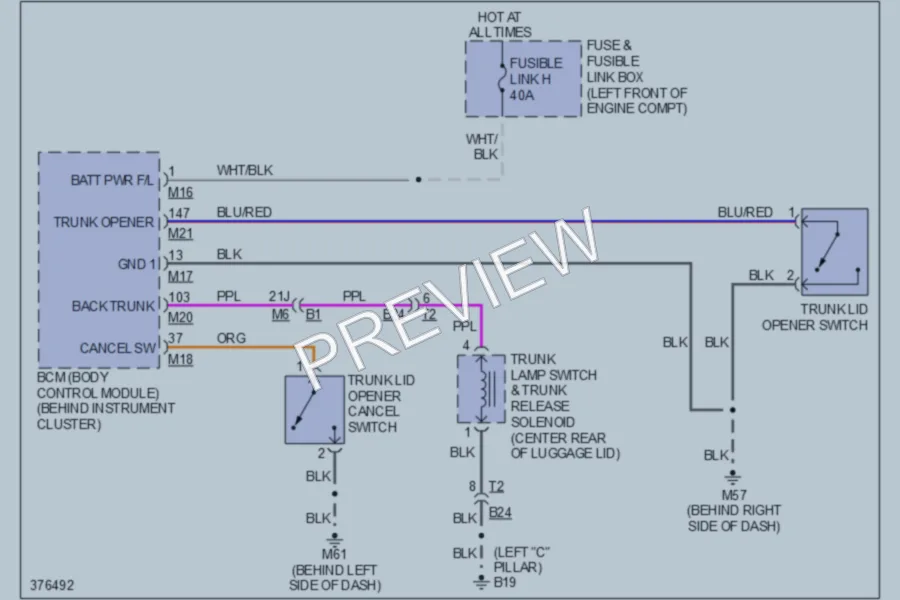 2012 Nissan Maxima Trunk Tailgate Fuel Door wiring diagram preview