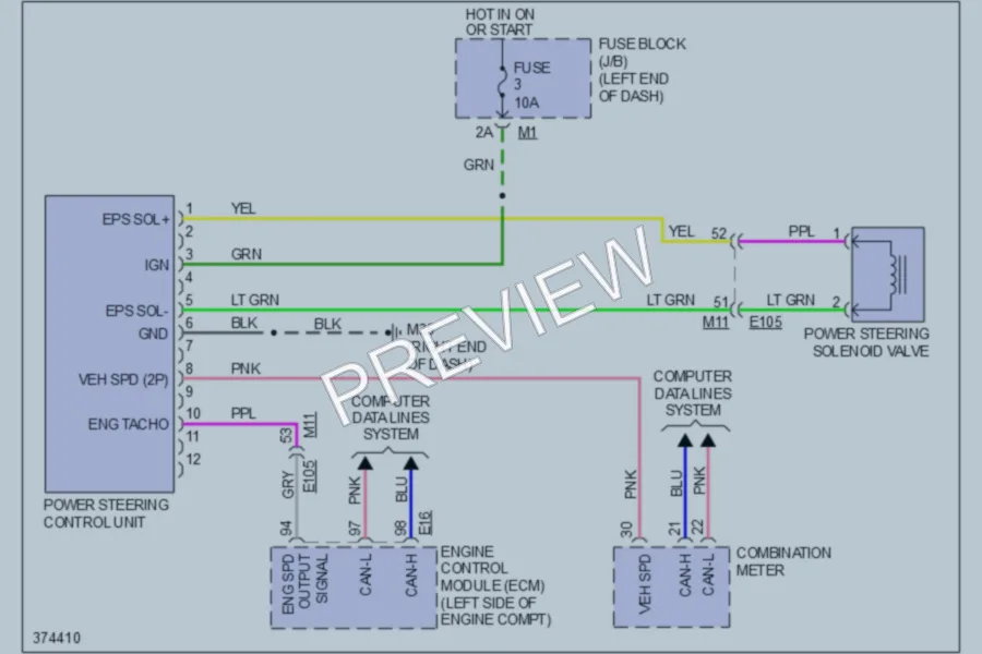 2012 Nissan Murano Electronic Power Steering wiring diagram preview