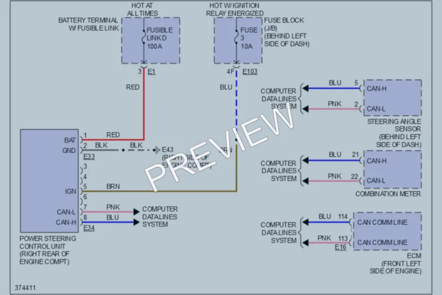 2012 Nissan Quest Electronic Power Steering wiring diagram preview