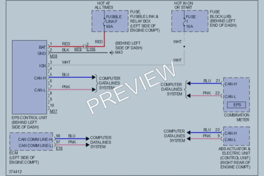 2012 Nissan Rogue Electronic Power Steering wiring diagram preview