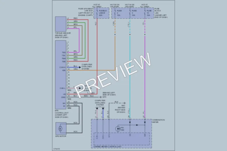 2012 Nissan Versa Electronic Power Steering wiring diagram preview