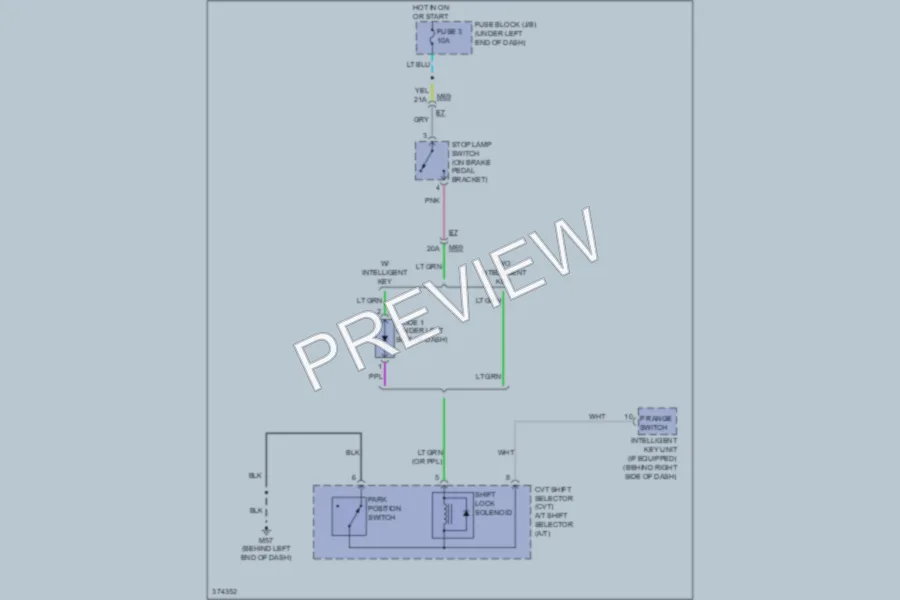 2012 Nissan Versa Shift Interlock wiring diagram preview