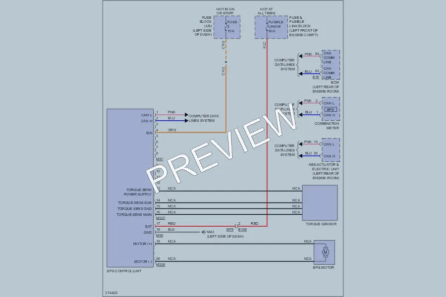 2012 Nissan cube Electronic Power Steering wiring diagram preview