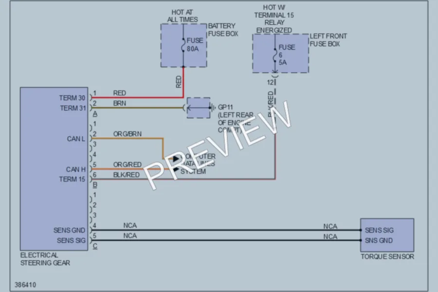 2012 Porsche 911 Electronic Power Steering wiring diagram preview