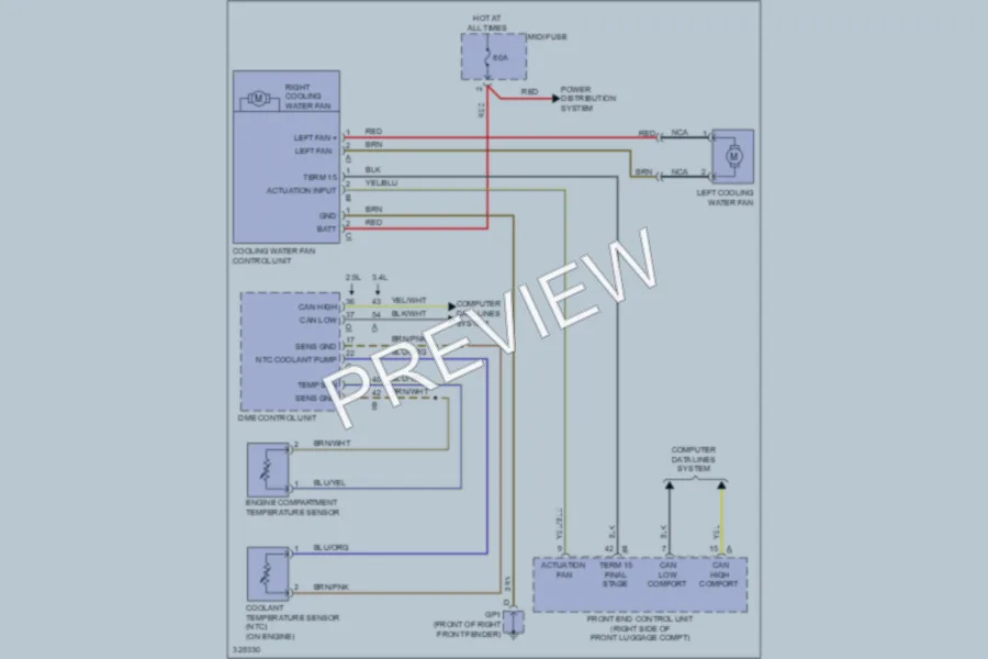 2012 Porsche Boxster Cooling Fan wiring diagram preview