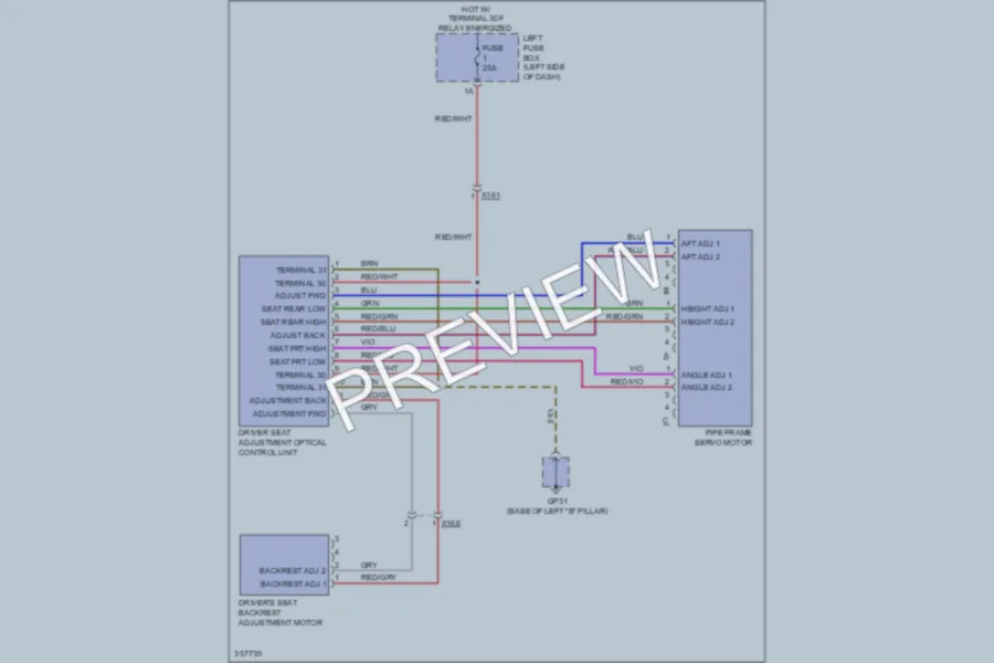 2012 Porsche Cayenne Power Seats wiring diagram preview