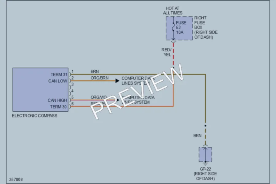 2012 Porsche CayenneHybrid Instrument Cluster wiring diagram preview