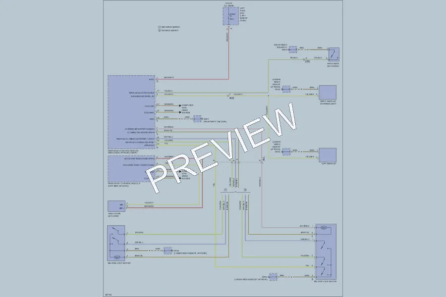 2012 Porsche CayenneHybrid Trunk Tailgate Fuel Door wiring diagram preview