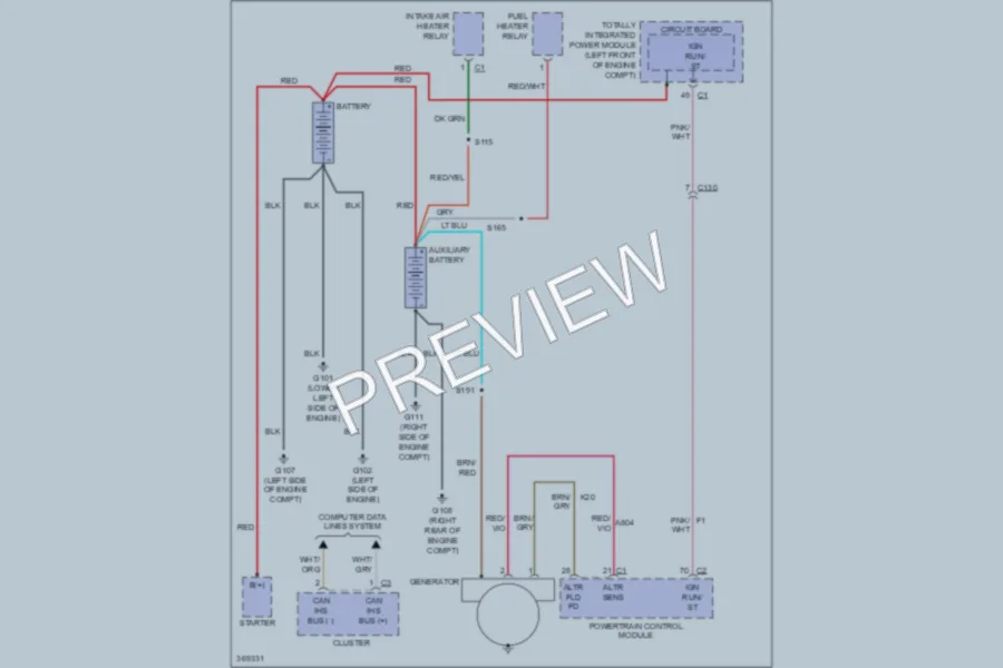 2012 Ram 3500 Starting Charging wiring diagram preview