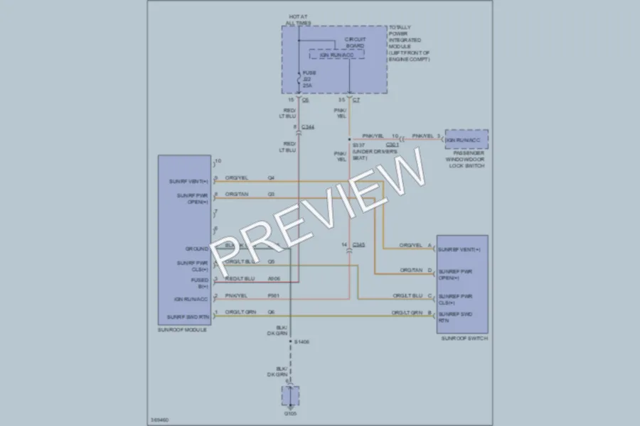 2012 Ram 1500 Power Top Sunroof wiring diagram preview