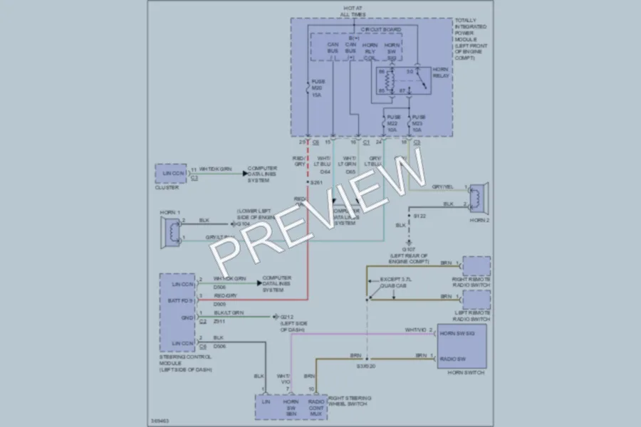 2012 Ram 2500 Horn wiring diagram preview
