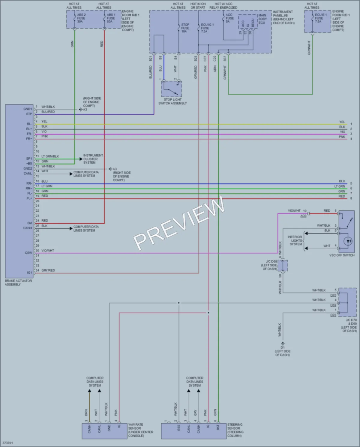 2012 Scion iQ Anti Lock Brakes wiring diagram preview