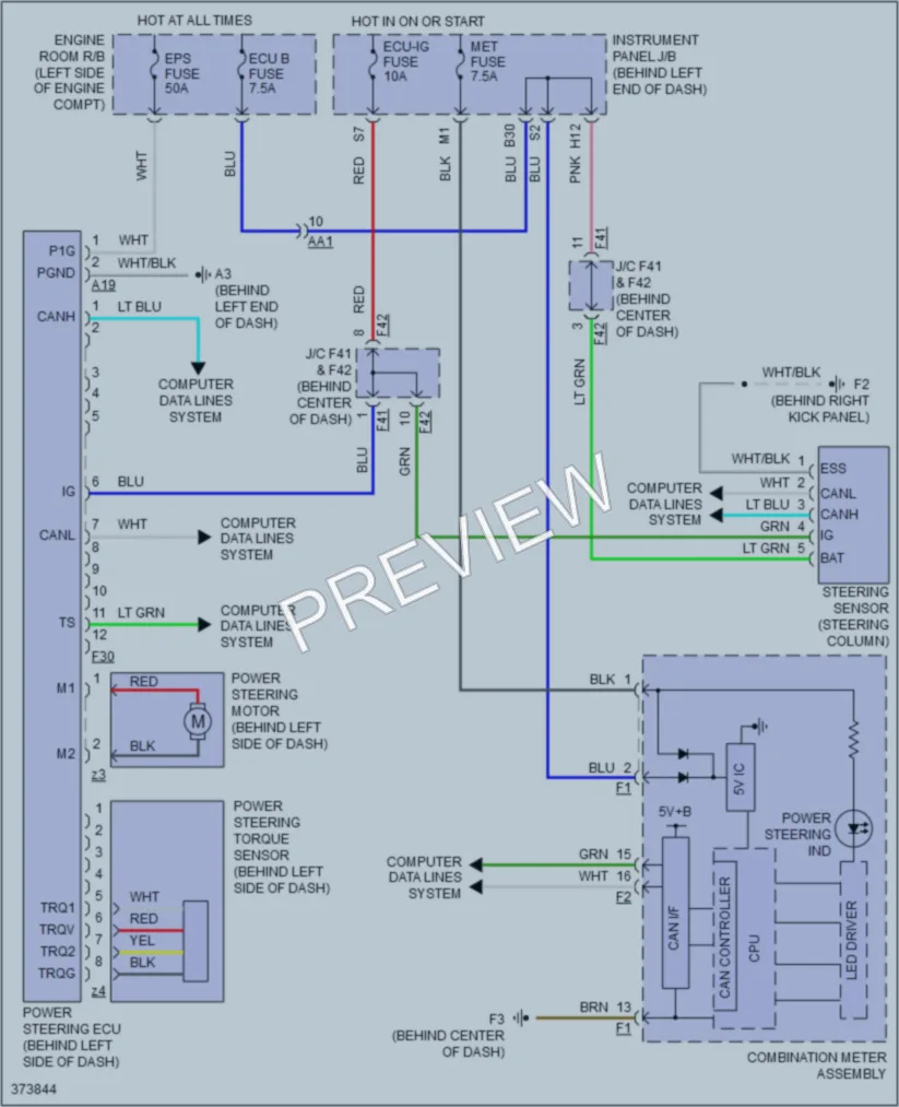 2012 Scion xD Electronic Power Steering wiring diagram preview