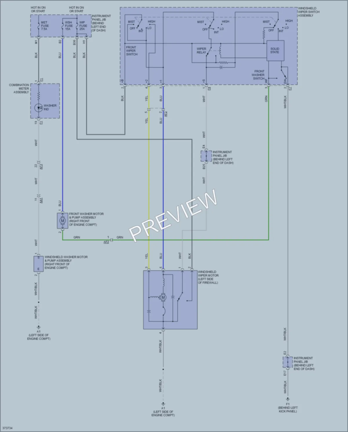 2012 Scion xD Wiper Washer wiring diagram preview