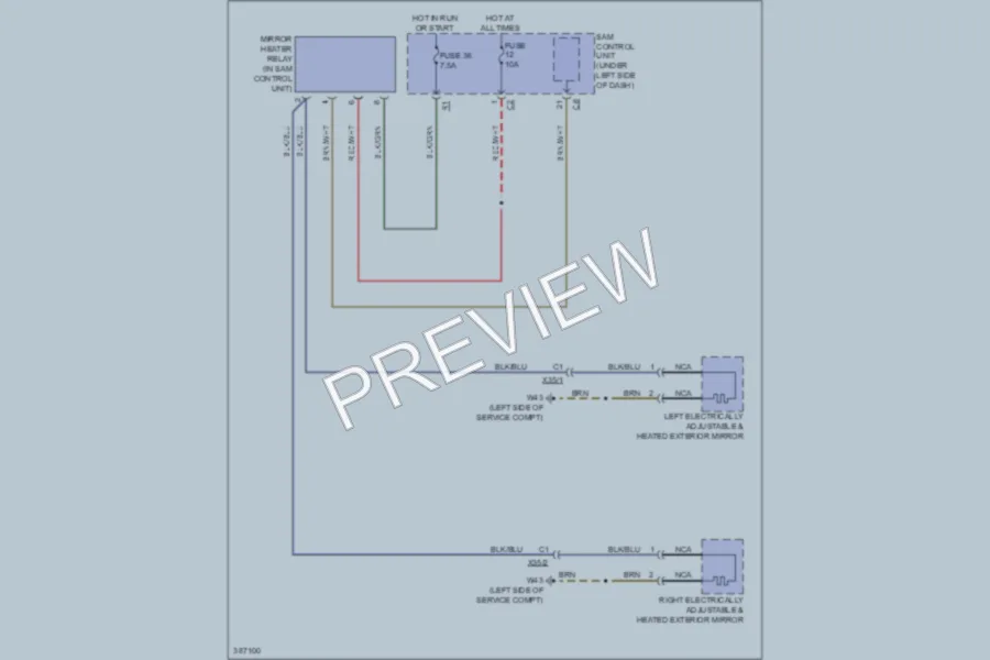 2012 Smart fortwo Defoggers wiring diagram preview