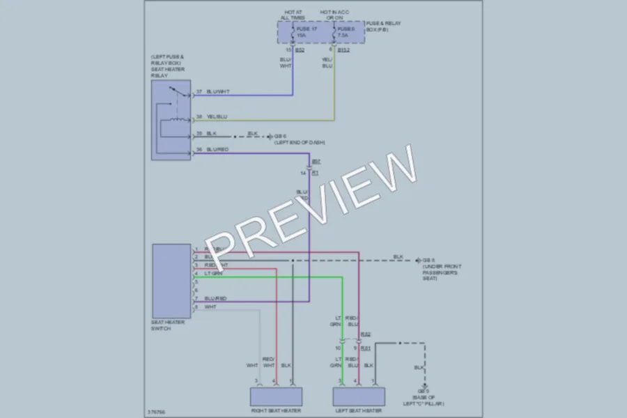 2012 Subaru 2.0L Eng Power Seats wiring diagram preview