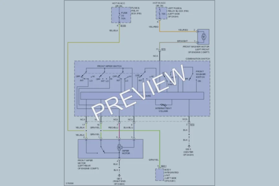 2012 Subaru 2.5L Eng Wiper Washer wiring diagram preview