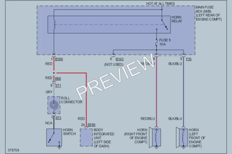 2012 Subaru 2.0L Eng Horn wiring diagram preview