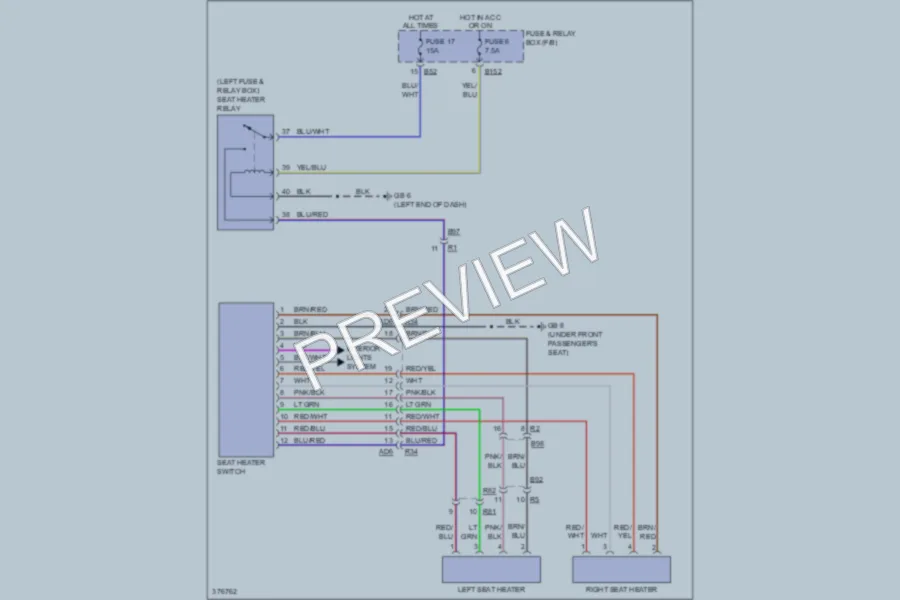 2012 Subaru 2.5L Eng Power Seats wiring diagram preview