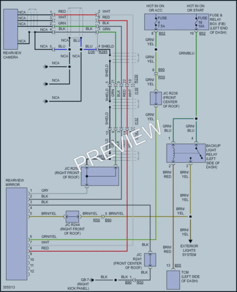 2012 Subaru Tribeca Power Mirrors wiring diagram preview