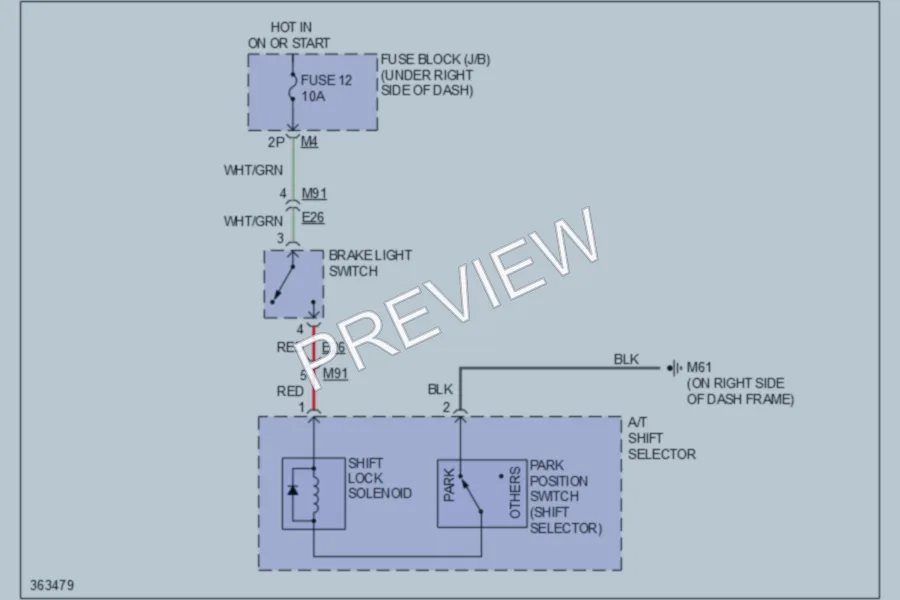2012 Suzuki Equator Shift Interlock wiring diagram preview