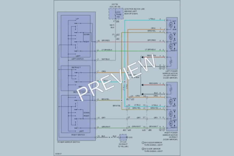 2012 Suzuki GrandVitara Power Mirrors wiring diagram preview