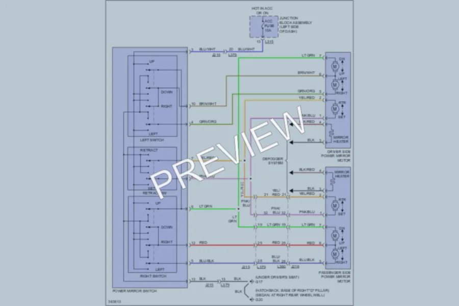 2012 Suzuki SX4 Power Mirrors wiring diagram preview