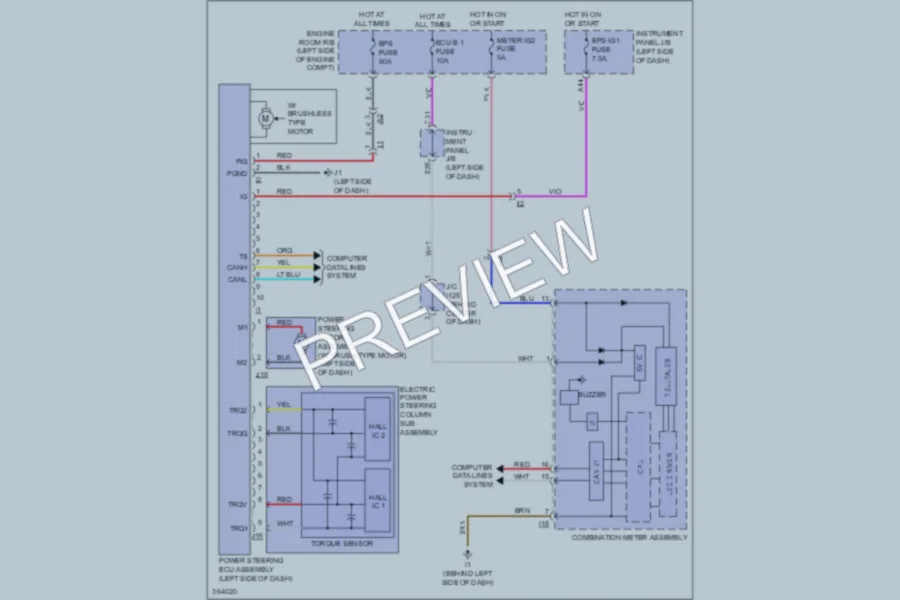2012 Toyota Camry Electronic Power Steering wiring diagram preview
