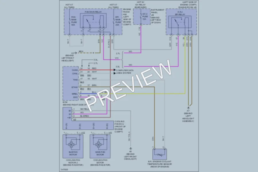 2012 Toyota HighlanderHybrid Cooling Fan wiring diagram preview