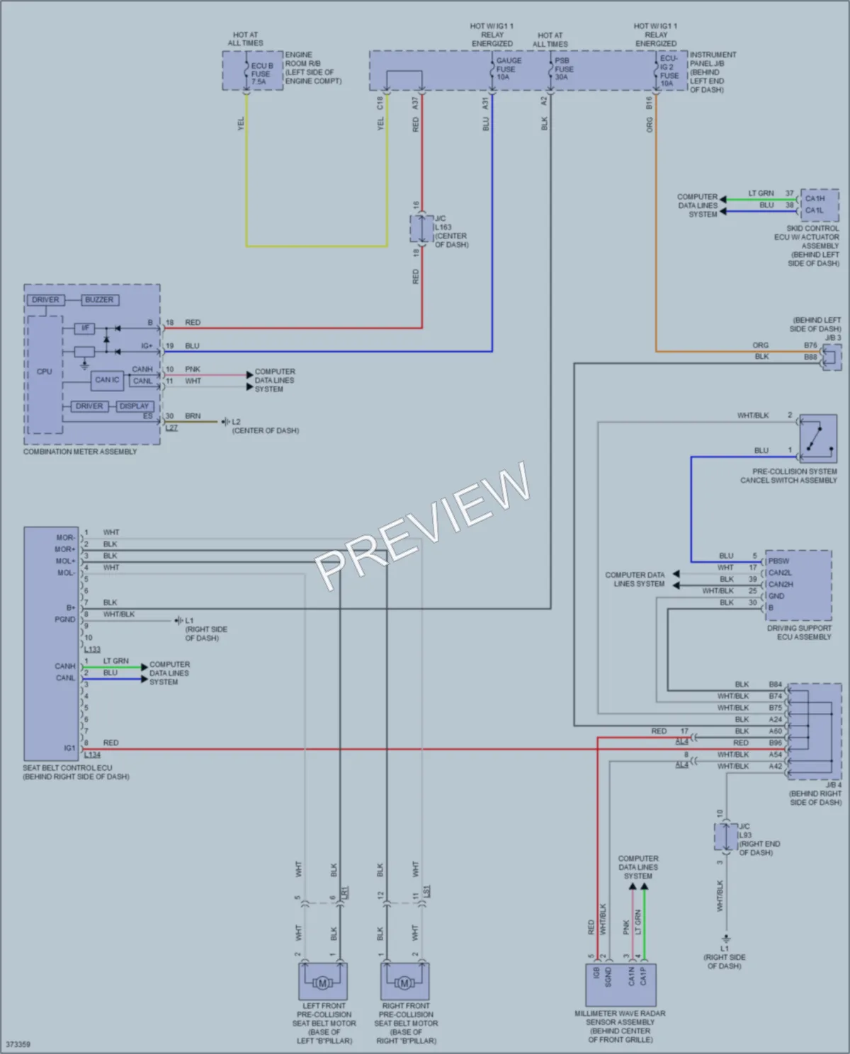 2012 Toyota Plug In Supplemental Restraints wiring diagram preview