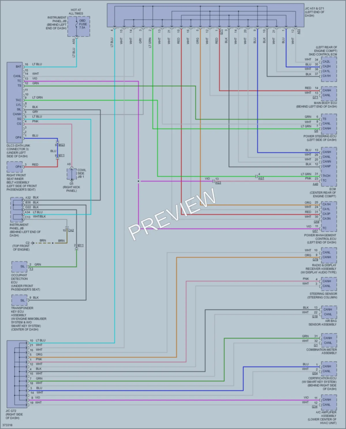 2012 Toyota Priusc Computer Data Lines wiring diagram preview