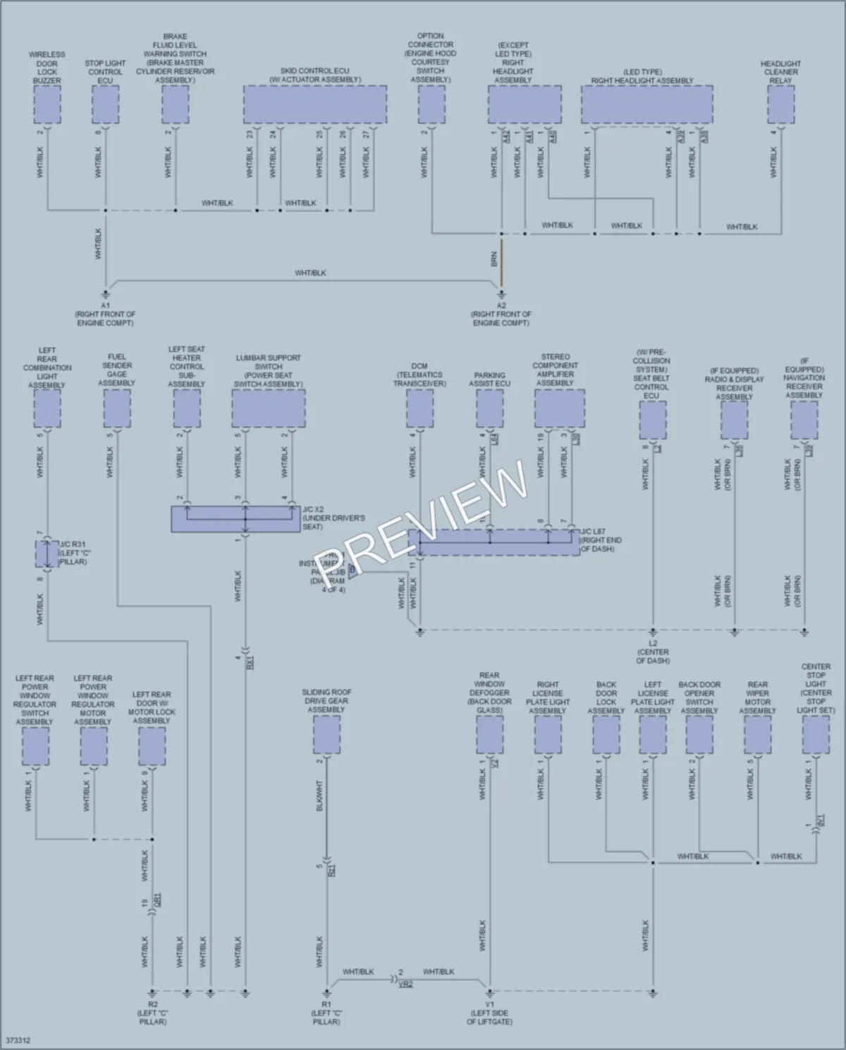 2012 Toyota Priusv Ground Distribution wiring diagram preview